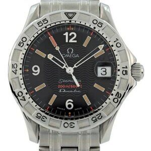 Omega 37mm Men's Seamaster Omegamatic Swiss Autoquartz Black Dial Watch 2514.50!
